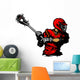 Lacrosse Player Cradling Ball Wall Decal