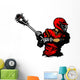 Lacrosse Player Cradling Ball Wall Decal