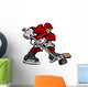 Cartoon Hockey Player Skating Wall Decal