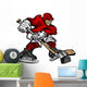 Cartoon Hockey Player Skating Wall Decal