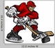 Cartoon Hockey Player Skating Wall Decal