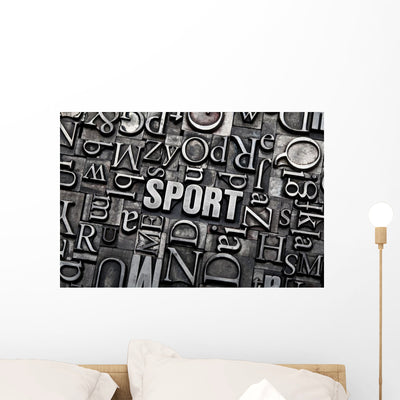 Sports Wall Decal shown on a wall