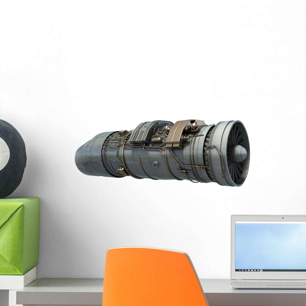Jet Engine 3D Render Wall Decal - WallMonkeys.com – Wallmonkeys