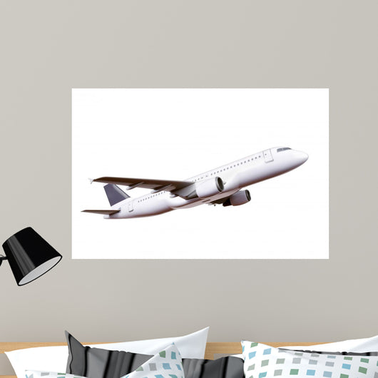 Commercial Plane Model White Wall Decal
