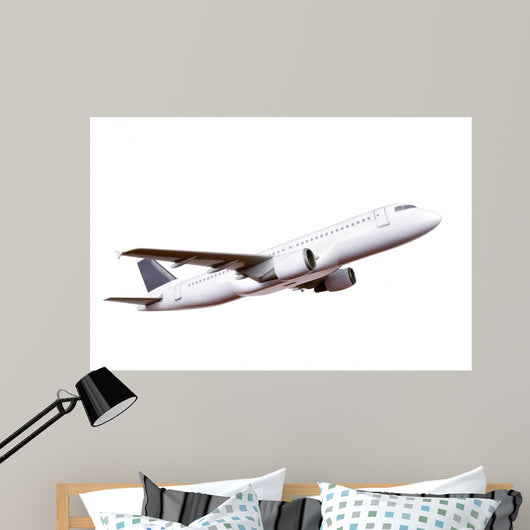 Commercial Plane Model White Wall Decal