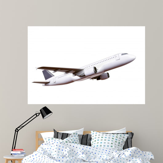 Commercial Plane Model White Wall Decal