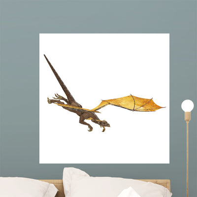 Dragon Diving Wall Decal shown on a wall