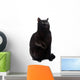 Sitting Black Cat Wall Decal