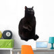 Sitting Black Cat Wall Decal