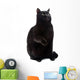 Sitting Black Cat Wall Decal