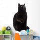 Sitting Black Cat Wall Decal