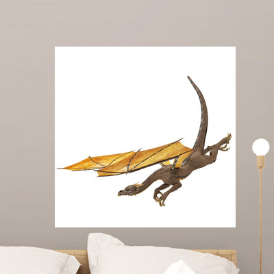 Dragon Hunting Down Wall Decal shown on a wall