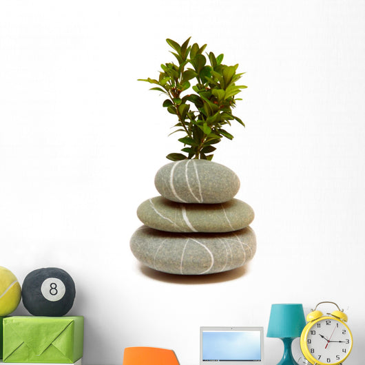 Leaves Tree And Pebbles Wall Decal