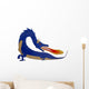Painted Blue Flaming Dragon Wall Decal