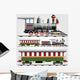 Retro Steam Train With Cars Illustration Wall Decal