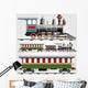 Retro Steam Train With Cars Illustration Wall Decal