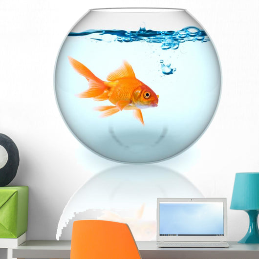 Goldfish Bowl With Bubbles Wall Decal