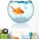 Goldfish Bowl With Bubbles Wall Decal