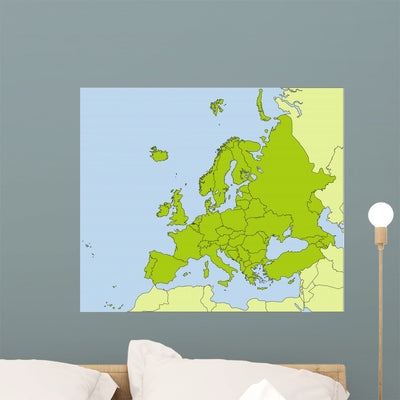 European Countries Wall Decal shown on a wall