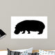 Black Hippopotamus Wall Decal