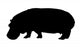 Black Hippopotamus Wall Decal