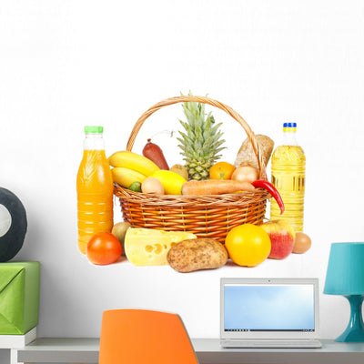 Basket Wall Decal shown on a wall