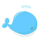 Cute Whale Cartoon Wall Decal