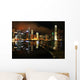 Hong Kong Skyline Night Reflected Wall Decal
