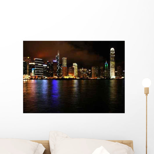 Hong Kong Skyline Night Wall Decal
