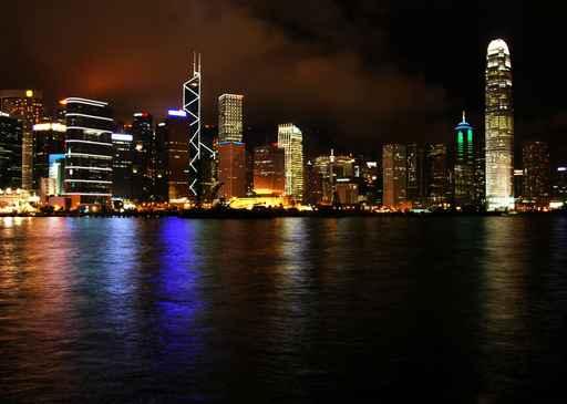Hong Kong Skyline Night Wall Decal