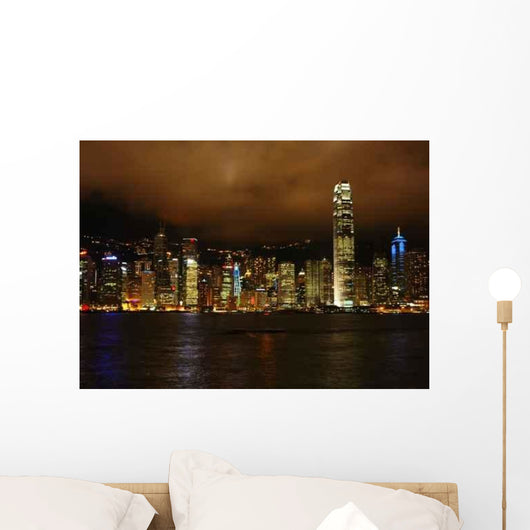 Hong-Kong Skyline Night 4 Wall Decal