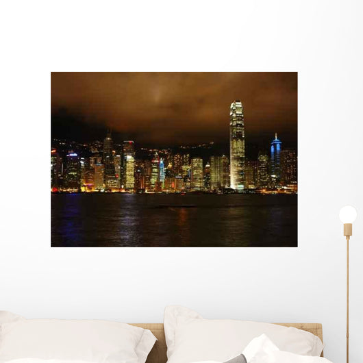 Hong-Kong Skyline Night 4 Wall Decal