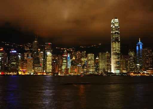 Hong-Kong Skyline Night 4 Wall Decal