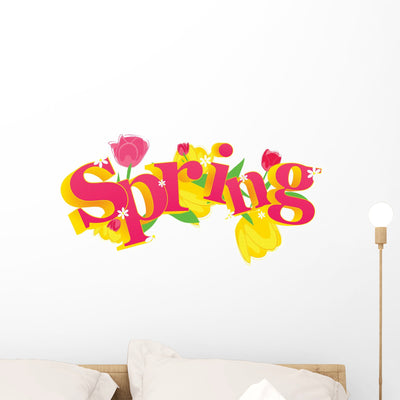 Spring Wall Decal shown on a wall