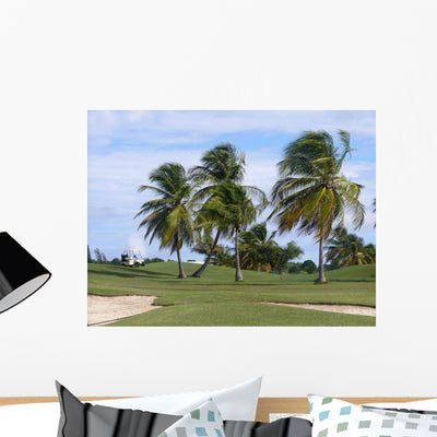 Golf Course Caribbean Wall Decal shown on a wall