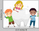 Kids Brushing Tooth Wall Decal