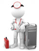 Medic With Computer Tower Wall Decal
