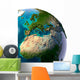 Realistic Planet Earth with natural water Wall Decal