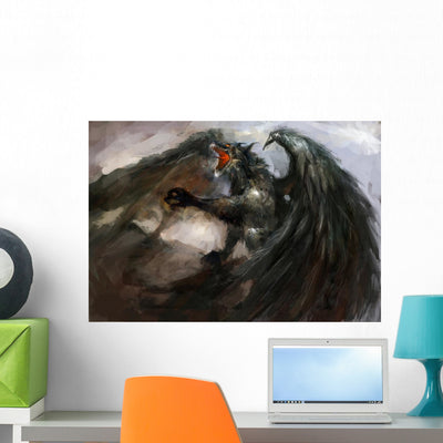 Dragon Attack shown on a wall