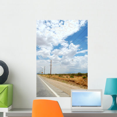 Route 66 Road Wall Mural shown on a wall