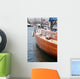 detail from luxurius wooden sailing yacht at marina Wall Mural