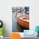 detail from luxurius wooden sailing yacht at marina Wall Mural