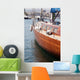detail from luxurius wooden sailing yacht at marina Wall Mural