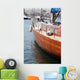 detail from luxurius wooden sailing yacht at marina Wall Mural
