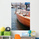 detail from luxurius wooden sailing yacht at marina Wall Mural