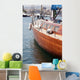 detail from luxurius wooden sailing yacht at marina Wall Mural