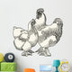 Hen and Rooster of Cochin Wall Decal