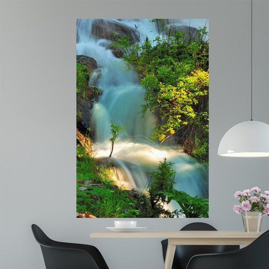 Mountain River Flows among Wall Mural