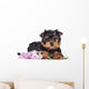 Yorkshire Terrier Puppy and Flowers Wall Decal