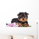 Yorkshire Terrier Puppy and Flowers Wall Decal
